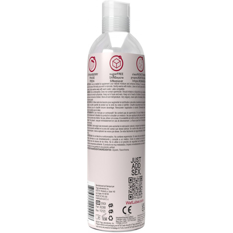 Упаковка зігрівального лубриканту Wet Warming Strawberry 4in1: стильний дизайн, об'єм 118 мл, бренд Wet.