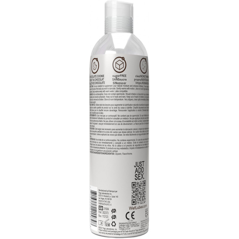 Упаковка зігрівального лубриканту Wet Warming Chocolate Cookie 4 in 1 – деталі етикетки