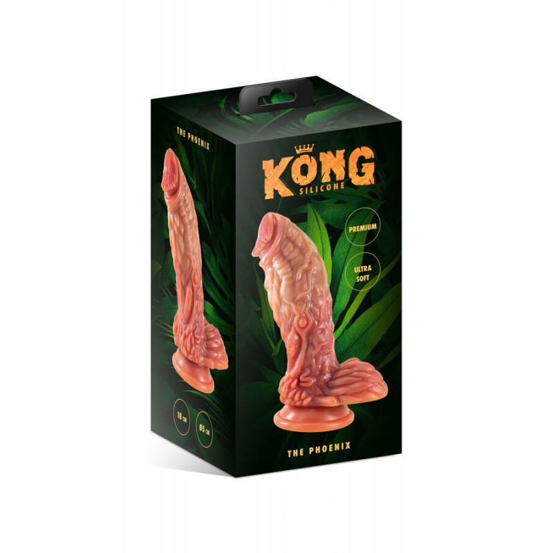 Фалоімітатор Kong Silicone The Phoenix, вигляд збоку, 18 см
