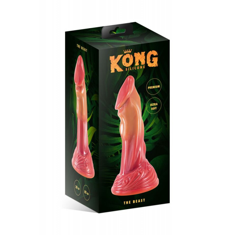Фалоімітатор Kong Silicone The Beast 21,4 см – вид збоку, вигини та форма