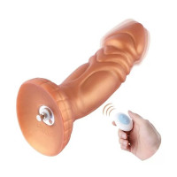 Фаллоимитатор Hismith Slightly Curved Vibrating Silicone Dildo Monster Series, KlicLok