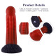Текстура червоного силіконового фалоімітатора Hismith 8.35″ Curved Silicone Dildo Red Monster Series