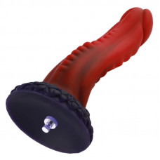 Фалоімітатор Hismith 8.35″ Curved Silicone Dildo Red Monster Series, система KlicLok — Keks-Hub