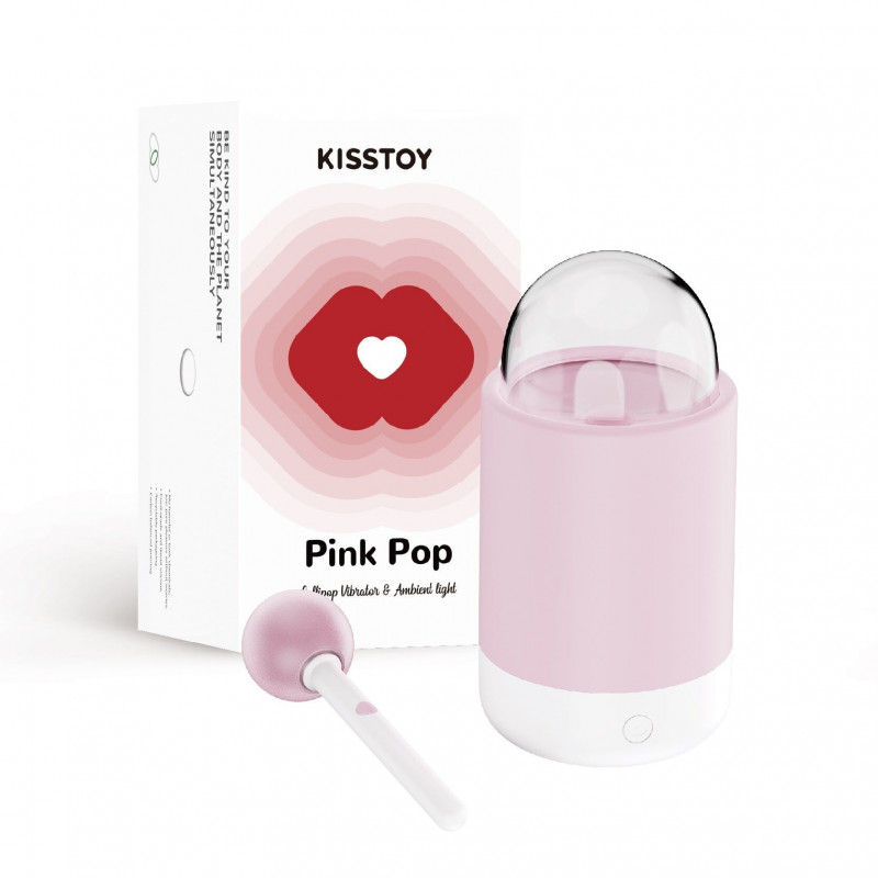 Упаковка вібратора-цукерки KISSTOY Pink Pop, стильний дизайн, зарядний кейс