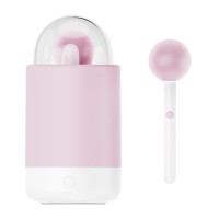 Вибратор-конфетка KISSTOY Pink Pop, на палочке, с зарядным кейсом-ночником, 10 режимов