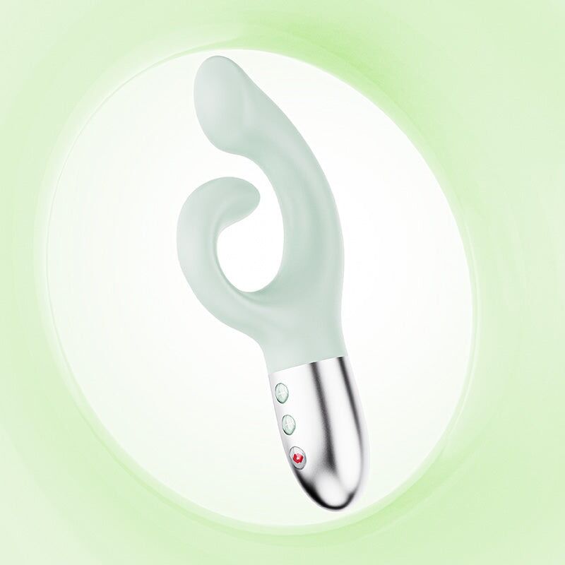 Вібратор-кролик KISSTOY Big G, зелений, деталі вигнутої форми, що забезпечує точну стимуляцію точки G