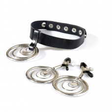 Набір для БДСМ Art of Sex Triada Чокер та затискачі на соски, чорний — Keks-Hub