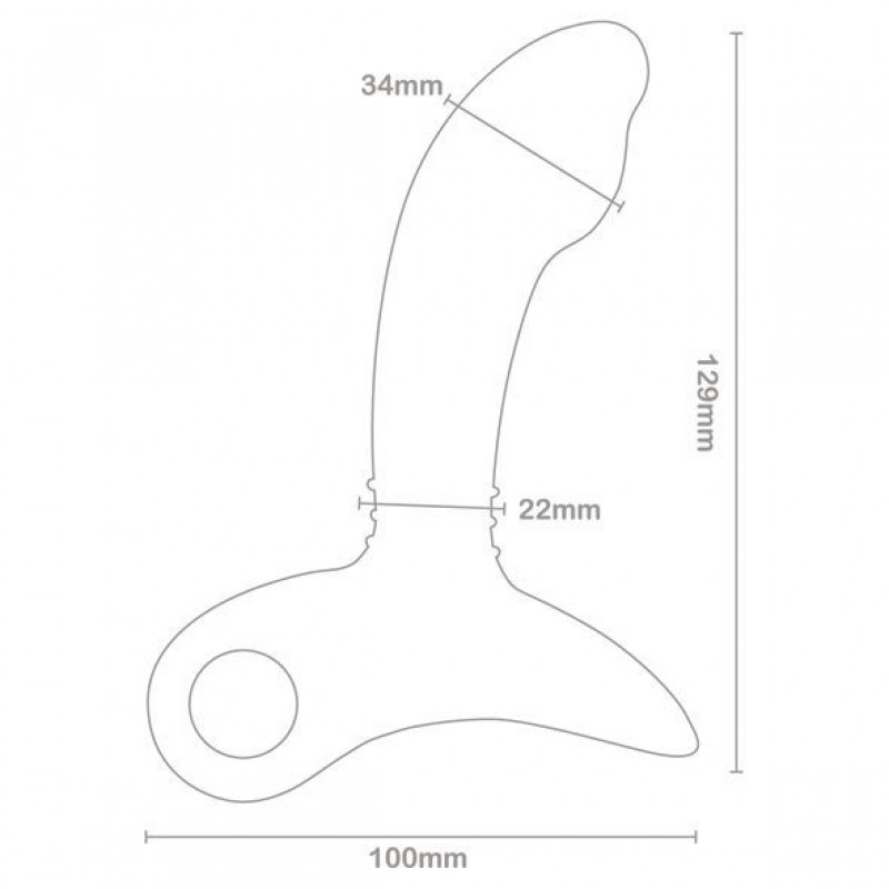 Масажер простати Nexus Sparta, максимальний діаметр 3.4 см, демонстрація розміру