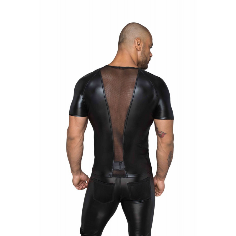 Вигляд збоку чоловічої футболки Noir Handmade H056 Powerwetlook, чорна, розмір S