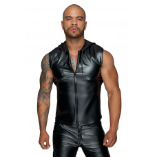 Чоловіча безрукавка з капюшоном Noir Handmade H062 Hooded Shirt, розмір L, мокрий ефект — Keks-Hub