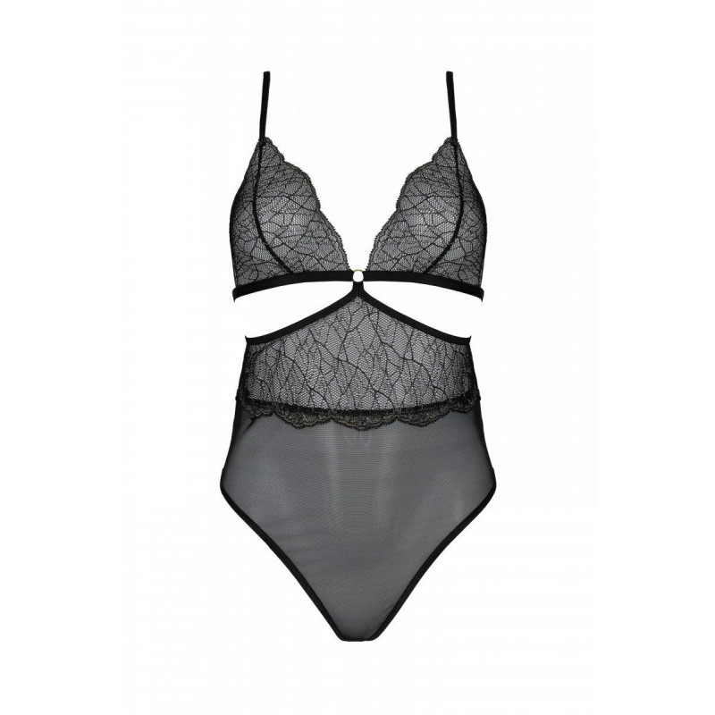 Відкрита спина боді Passion AMBERLY BODY black L/XL: пікантна деталь