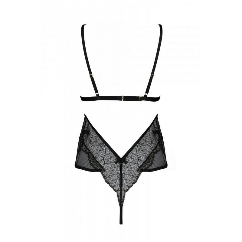 Боді Passion AMBERLY BODY black XXL/XXXL: текстура м'якої тканини та елегантність