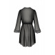 Пеньюар Passion AMBERLY PEIGNOIR black з поясом, повний образ