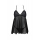 Деталі мережива пеньюара Passion KERRIA CHEMISE чорного XXL/XXXL
