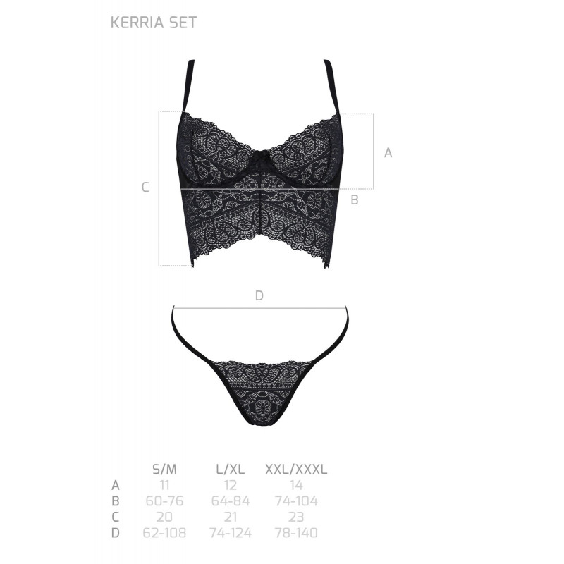 Фото стрінгів з комплекту Passion KERRIA SET black: комфорт та спокусливий дизайн