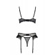 Пояс для панчіх з комплекту Passion KERRIA SET WITH OPEN BRA black