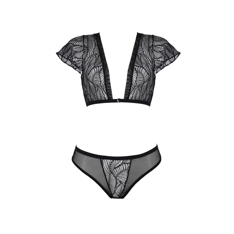 Детальний вигляд бюстгальтера-топа Passion LEAFA BIKINI black: якісна тканина та оздоблення