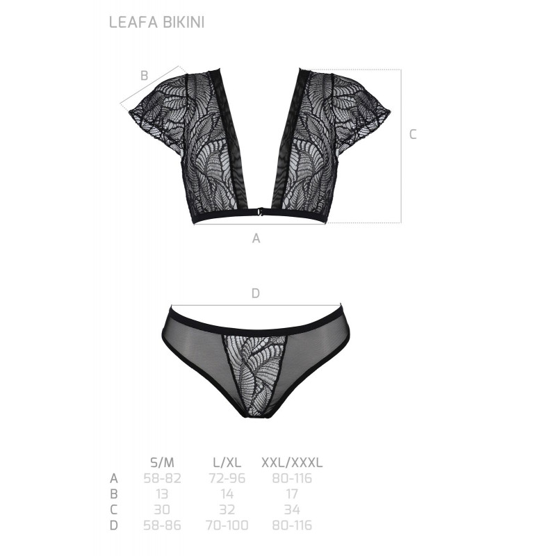 Комплект бікіні Passion LEAFA black XXL/XXXL: вигляд збоку