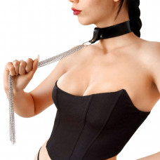 Сексуальний чокер з ланцюгами Art of Sex - Stormy chain and leather — Keks-Hub