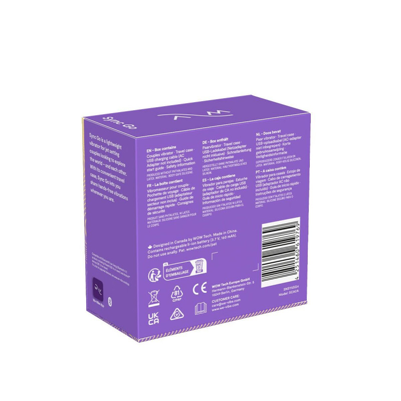 We-Vibe Sync GO Light Purple: аксесуари та деталі комплекту