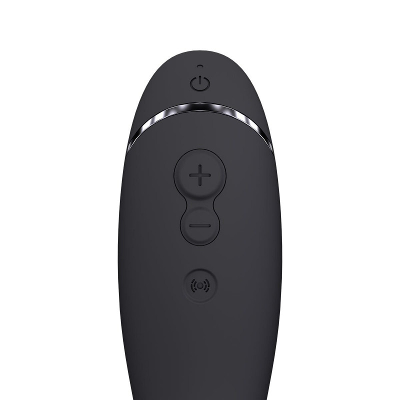Кнопки керування на вакуумному стимуляторі Womanizer OG Dark Grey: 12 рівнів інтенсивності