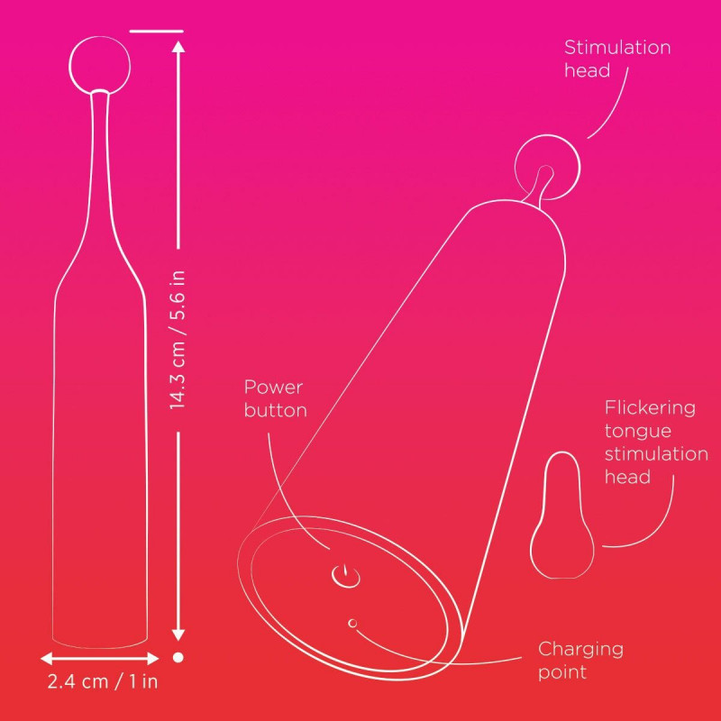 Кліторальний стимулятор Romp Pop у фіолетовому кольорі, демонстрація насадки