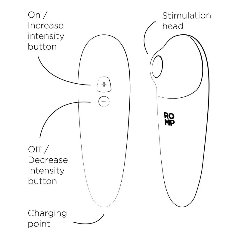 Вакуумний стимулятор Romp Shine X, кнопка керування рівнями інтенсивності