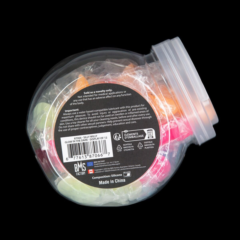 Набір з 12 фалоімітаторів ADDICTION Silly Willy Glow in the Dark, вигляд зверху