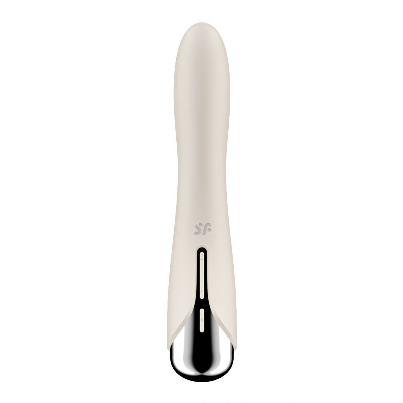Стильний бежевий вібратор Satisfyer Spinning Vibe 1 Beige, що показує його естетичний вигляд та елегантний дизайн