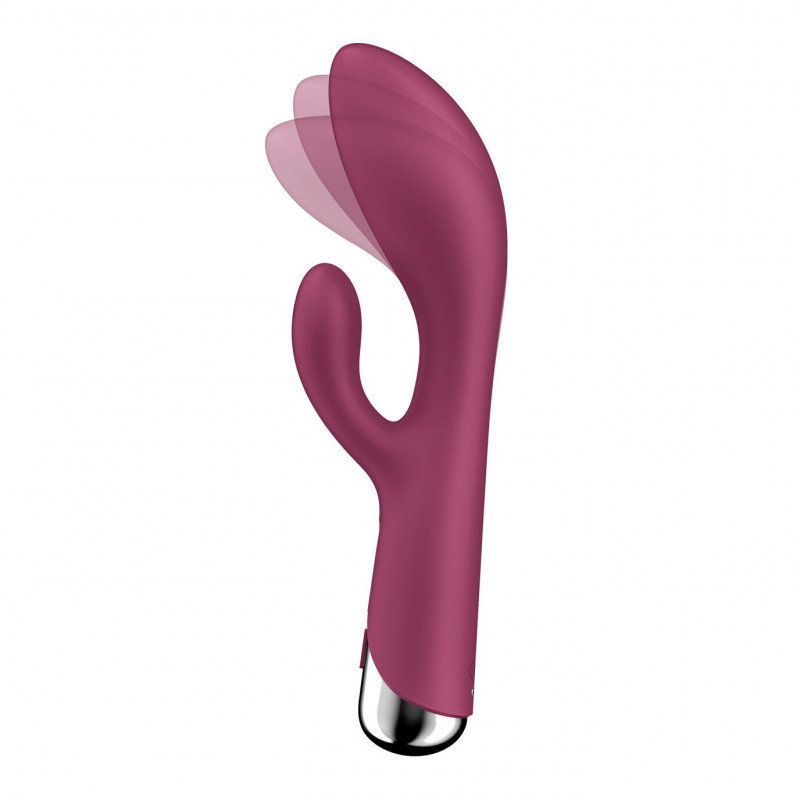 Satisfyer Spinning Rabbit 1 Red - вигляд збоку, демонстрація форми та розміру