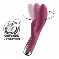 Вібратор-кролик Satisfyer Spinning Rabbit 1 Red з ротацією, 3 мотори