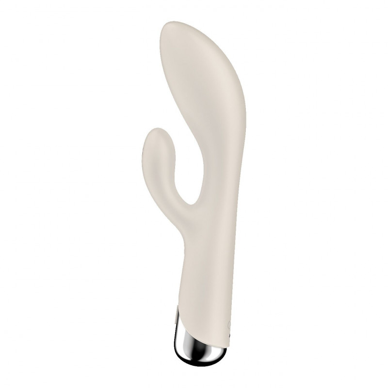 Вібратор-кролик Satisfyer Spinning Rabbit 1 Beige - вид збоку, демонструючи форму