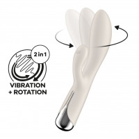 Вібратор-кролик Satisfyer Spinning Rabbit 1 з ротацією, 3 мотори, Beige