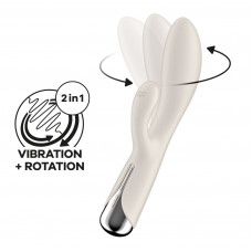 Вібратор-кролик Satisfyer Spinning Rabbit 1 з ротацією, 3 мотори, Beige — Keks-Hub
