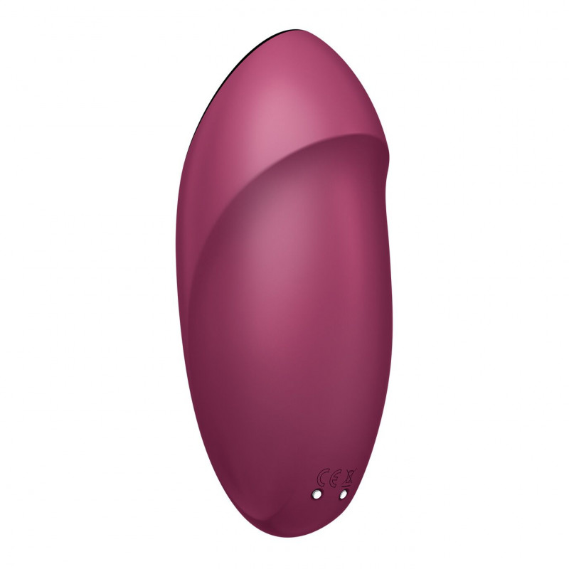 Satisfyer Tap & Climax 1 Red: демонстрація кнопки управління та текстури матеріалу