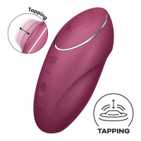 Вибростимулятор-пульсатор Satisfyer Tap & Climax 1 Red с эффектом постукивания, 2 мотора