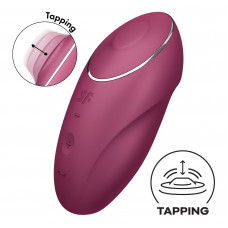 Вибростимулятор-пульсатор Satisfyer Tap & Climax 1 Red с эффектом постукивания, 2 мотора — Keks-Hub