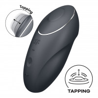 Вибростимулятор-пульсатор Satisfyer Tap & Climax 1 Серый, с эффектом постукивания, 2 мотора