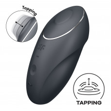 Вібростимулятор-пульсатор Satisfyer Tap & Climax 1 Grey, ефект постукування, 2 мотори — Keks-Hub