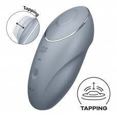 Вібростимулятор-пульсатор Satisfyer Tap & Climax 1 Bluegrey, ефект постукування, 2 мотори — Keks-Hub