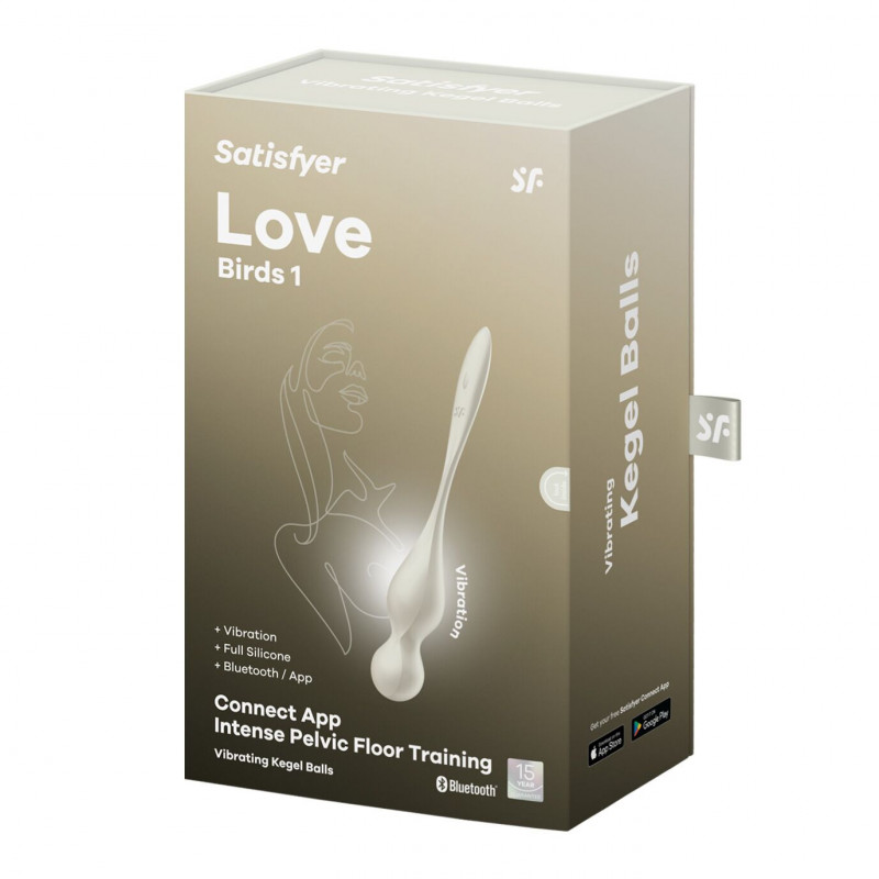 Детальний вигляд шва та основи вагінальних смарт-кульок Satisfyer Love Birds 1 Connect App White