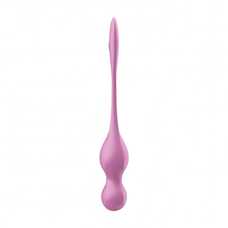 Вагінальні смарт-кульки Satisfyer Love Birds 1 Connect App Pink: вигляд збоку з акцентом на ергономічну форму