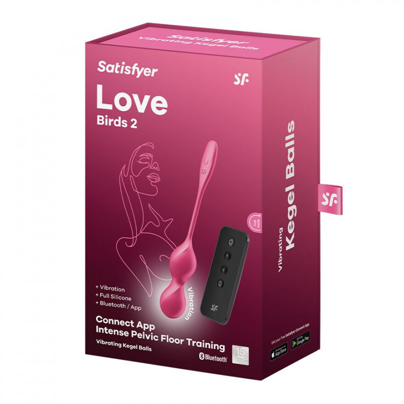 Вагінальні смарт-кульки Satisfyer Love Birds 2 Connect App Red разом з пультом дистанційного керування