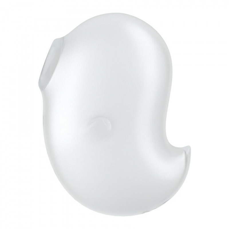 Satisfyer Cutie Ghost White, вигляд збоку, демонстрація форми