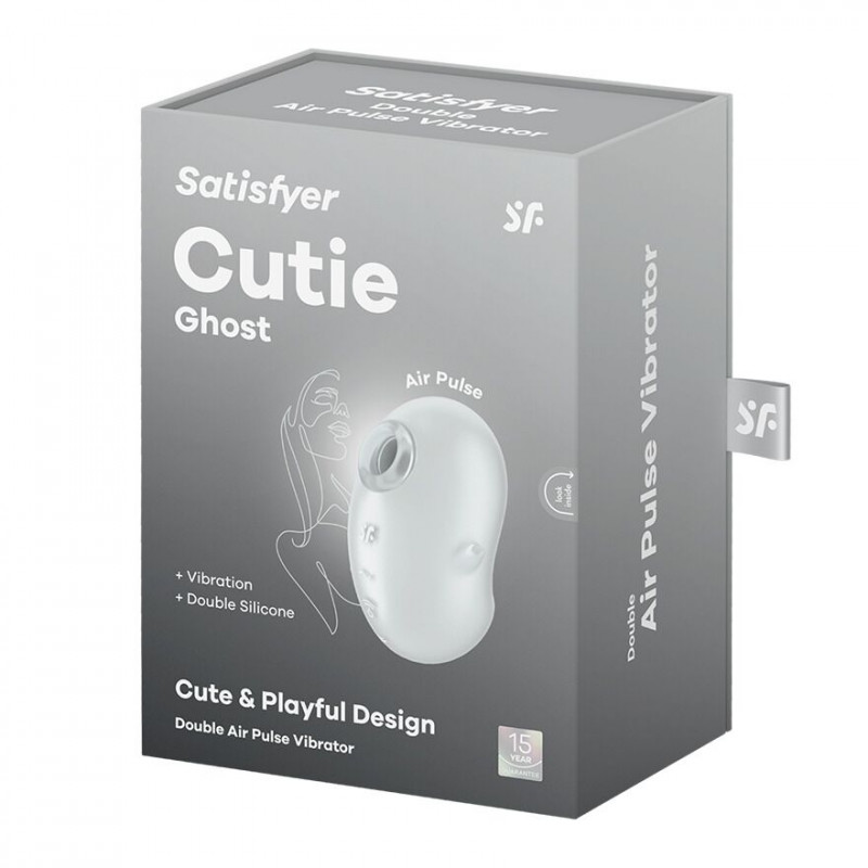 Satisfyer Cutie Ghost White разом з аксесуарами, комплектність