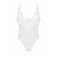 Боді Obsessive Alissium crotchless teddy XS/S, текстура м'якої тканини та мереживні вставки