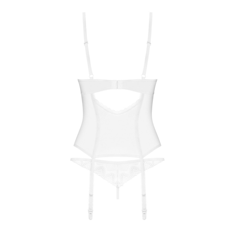 Комплект білизни Obsessive Alissium: м'ятний корсет та трусики