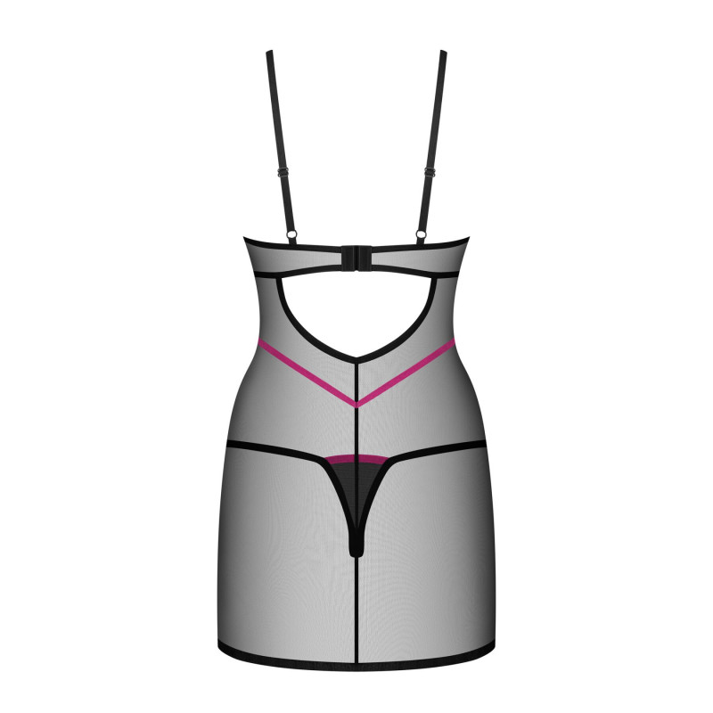 Упаковка пеньюара Obsessive Novenes chemise & thong XS/S, свідчення оригінальності бренду та комплектації