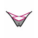 Трусики-стрінги Obsessive Novenes crotchless thong XL/2XL: вид збоку з елементами стрепів