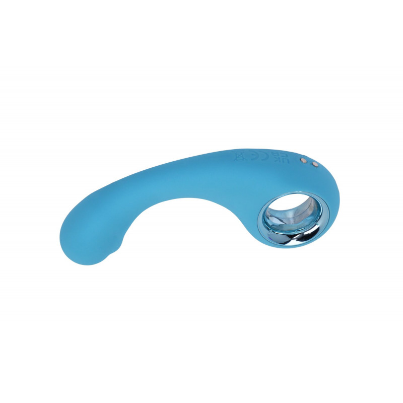 Вібратор FairyGasm BraveryAward синій: вигляд з іншого ракурсу, підкреслення його витонченого силуету